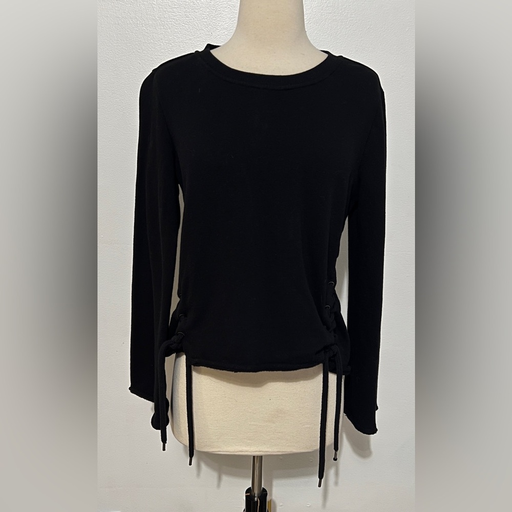 Betsey Johnson Lace Up Bell Sleeve Sweatshirt